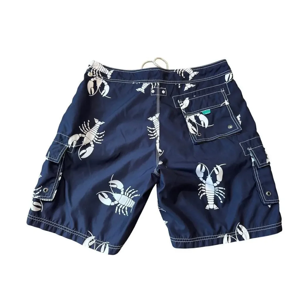 J. CREW Men's swim trunks/Suit size 36, Blue with Lobsters